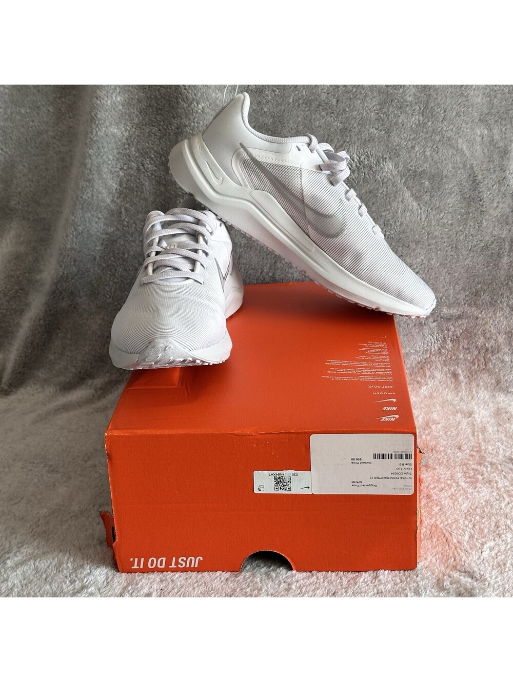 Nike Women’s  8.5 Downshifter 12  Running Shoes White Metallic Silver DD9294-100